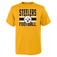 Ensemble combiné de t-shirts préférés des fans Steelers Pittsburgh or/noir préscolaire