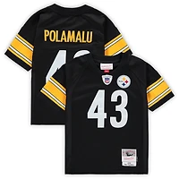 Maillot préscolaire Mitchell & Ness Troy Polamalu Black Pittsburgh Steelers retraité Legacy
