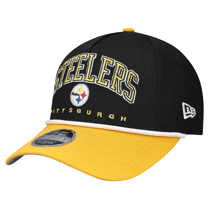 Preschool New Era  Black/Gold Pittsburgh Steelers  Arch COOLERA 9FORTY A-Frame M-Crown Adjustable Hat