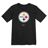 T-shirt Nike noir pour enfant avec logo principal des Pittsburgh Steelers