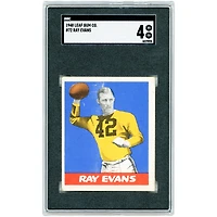 Carte de recrue Ray Evans Pittsburgh Steelers 1948 Leaf Gum Co. n° 72 authentifiée SGC 4