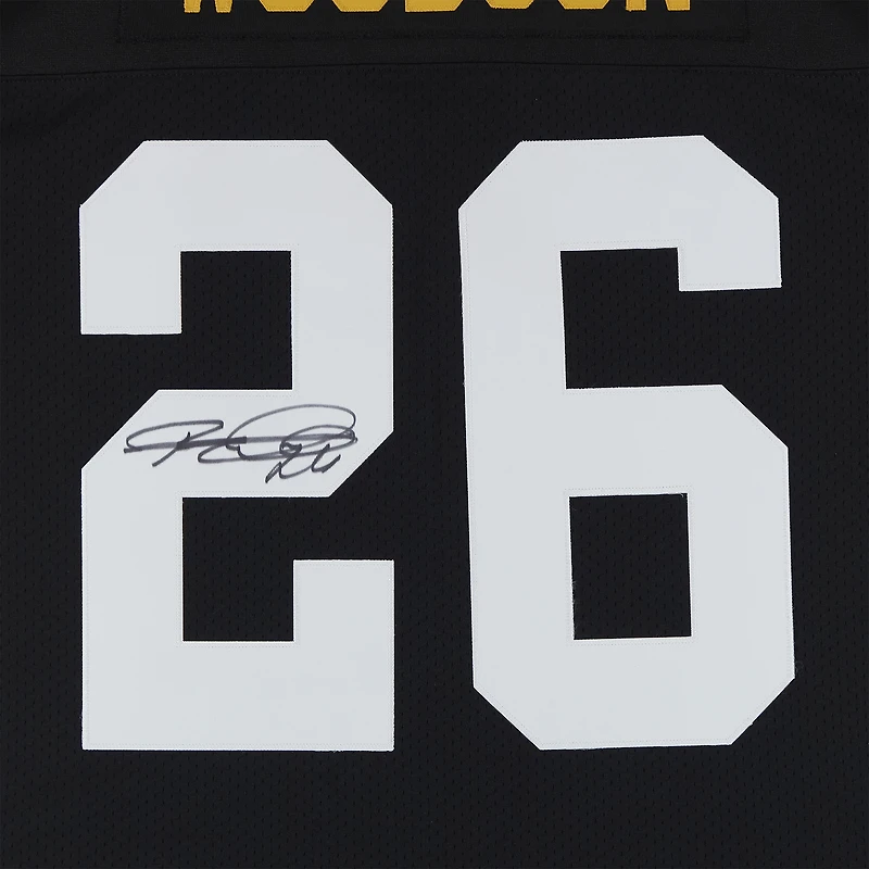 Maillot authentique noir Mitchell & Ness autographié par Rod Woodson des Steelers de Pittsburgh