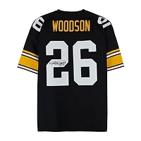 Maillot authentique noir Mitchell & Ness autographié par Rod Woodson des Steelers de Pittsburgh