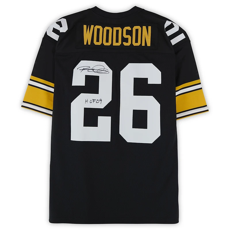 Rod Woodson Pittsburgh Steelers Autographed Black Mitchell & Ness Authentic Jersey with "HOF 09" Inscription