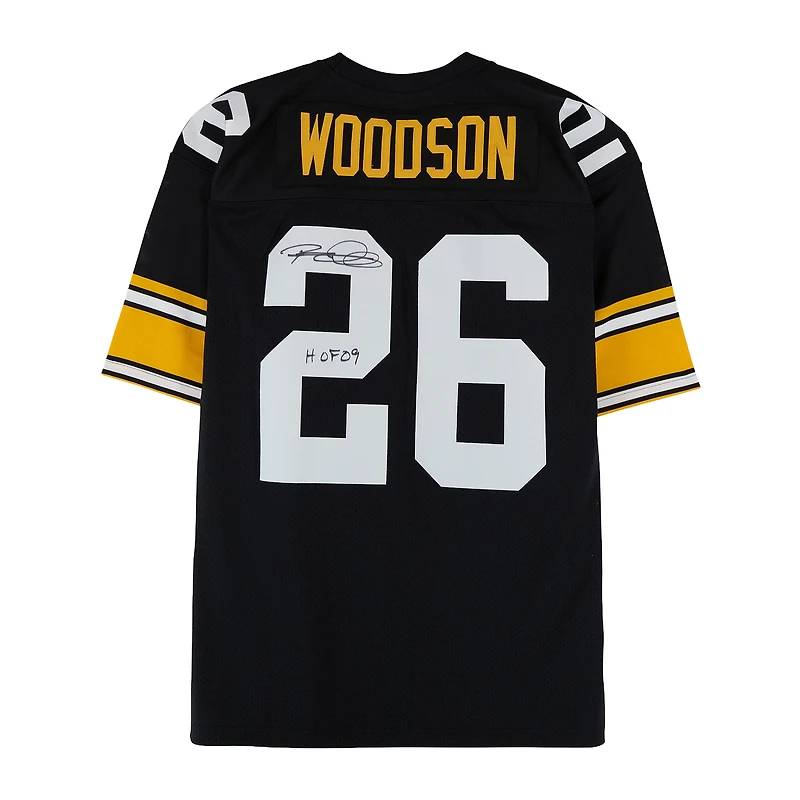 Rod Woodson Pittsburgh Steelers Autographed Black Mitchell & Ness Authentic Jersey with "HOF 09" Inscription