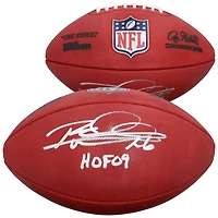 Ballon de football américain Duke en couleur, autographié par Rod Woodson (Pittsburgh Steelers), avec inscription « HOF 09 ».