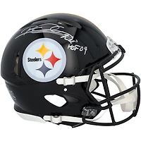 Casque Riddell Speed ​​Authentic autographié par Rod Woodson des Steelers de Pittsburgh avec inscription « HOF 09 »