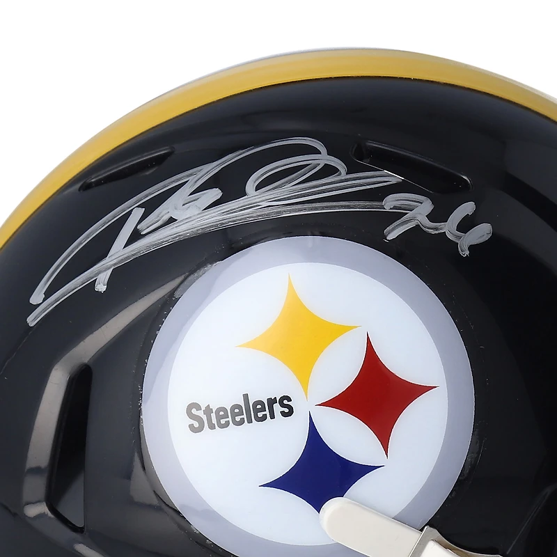 Casque Riddell Speed ​​Mini autographié par Rod Woodson des Pittsburgh Steelers