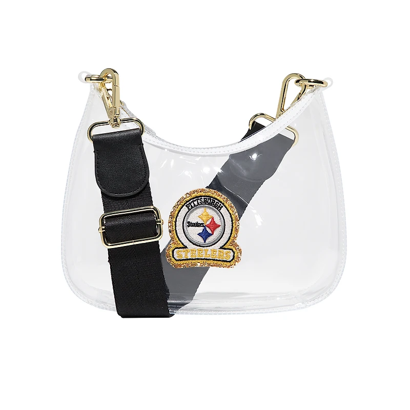 Sac à bandoulière incurvé transparent Stoney Clover Lane des Pittsburgh Steelers