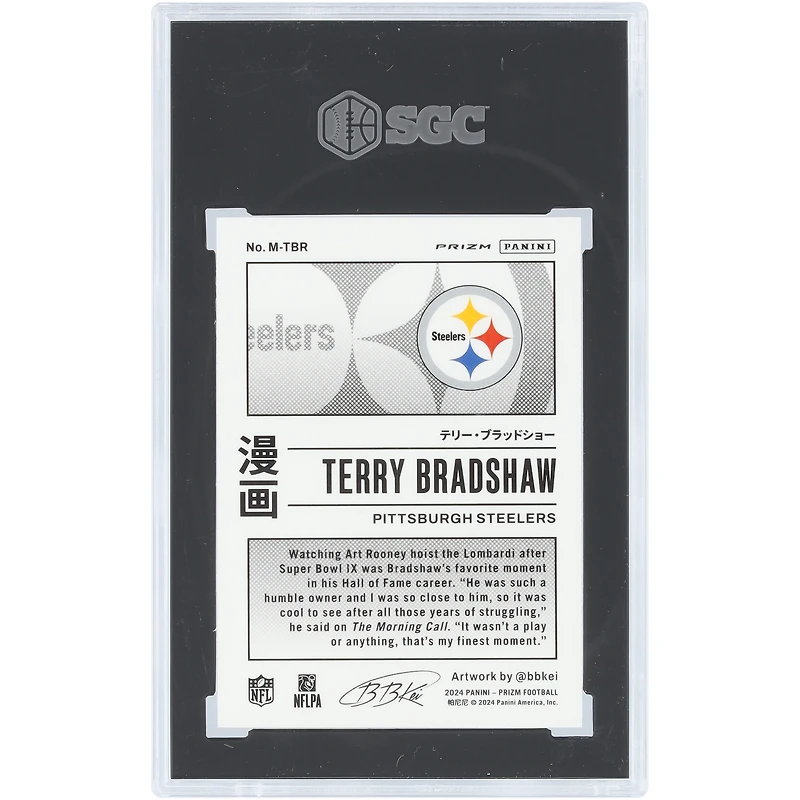 Terry Bradshaw Pittsburgh Steelers 2024 Panini Prizm Manga Case Hit #M-TBR SGC Authenticated 9 Card