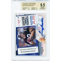 Terry Bradshaw Pittsburgh Steelers Autographed 2010 Panini Playoff Contenders Super Bowl Tickets #32 BGS Authenticated 9.5 Card