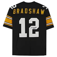 Terry Bradshaw Pittsburgh Steelers Autographed Black Mitchell & Ness Authentic Jersey with "HOF 89" Inscription