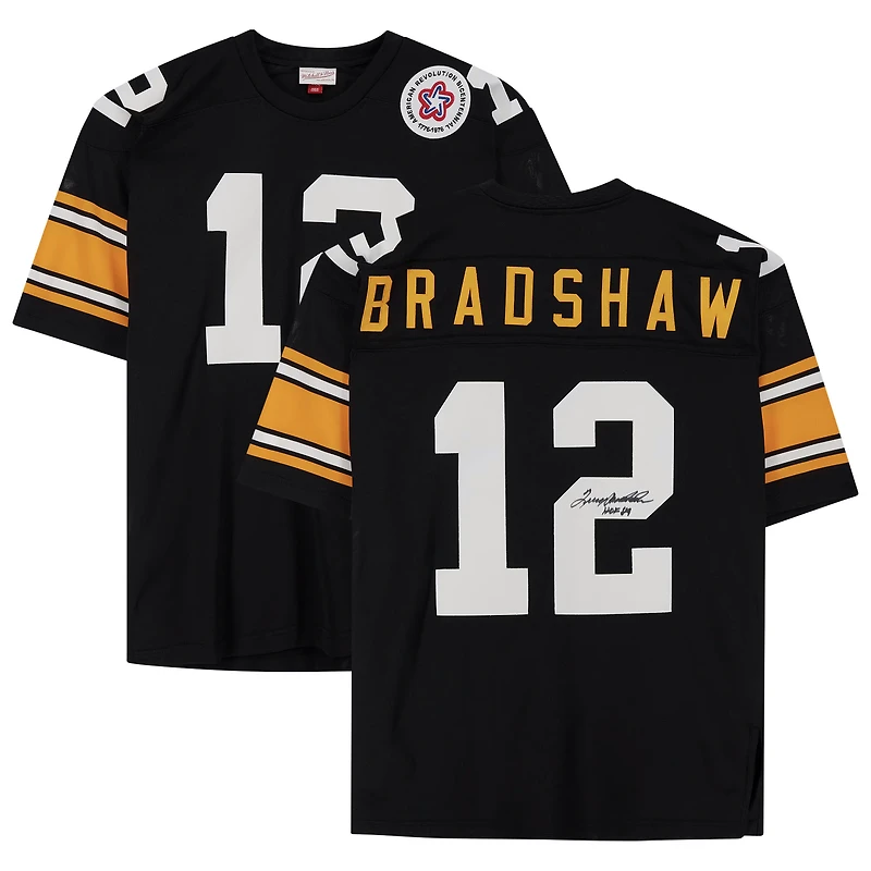 Terry Bradshaw Pittsburgh Steelers Autographed Black Mitchell & Ness Authentic Jersey with "HOF 89" Inscription