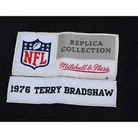 Terry Bradshaw Pittsburgh Steelers Autographed Mitchell & Ness Throwback Black Replica Jersey with "HOF 89" Inscription