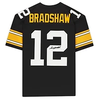 Terry Bradshaw Pittsburgh Steelers Autographed Mitchell & Ness Throwback Black Replica Jersey