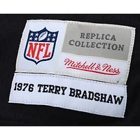 Terry Bradshaw Pittsburgh Steelers Autographed Mitchell & Ness Throwback Black Replica Jersey