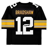 Terry Bradshaw Pittsburgh Steelers Autographed Mitchell & Ness Throwback Black Replica Jersey