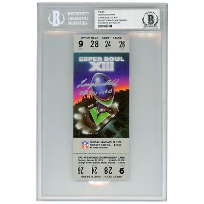 Terry Bradshaw Pittsburgh Steelers Autographed Ticket with "SB XIII MVP" Inscription - Beckett/Fanatics Witnessed