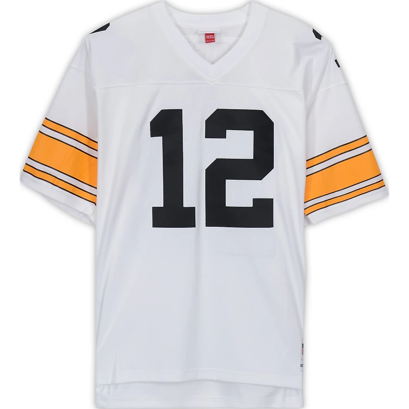 Terry Bradshaw Pittsburgh Steelers Autographed White Mitchell & Ness Replica Jersey with "HOF 89" Inscription