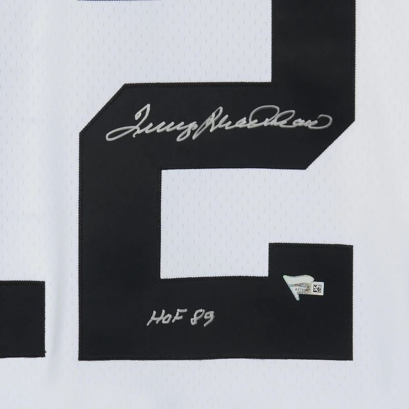 Terry Bradshaw Pittsburgh Steelers Autographed White Mitchell & Ness Replica Jersey with "HOF 89" Inscription
