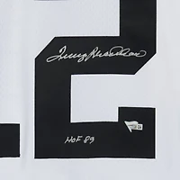 Terry Bradshaw Pittsburgh Steelers Autographed White Mitchell & Ness Replica Jersey with "HOF 89" Inscription