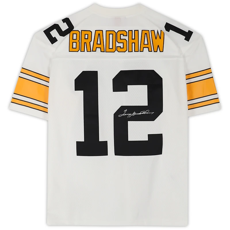 Terry Bradshaw Pittsburgh Steelers Autographed White Mitchell & Ness Replica Jersey
