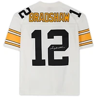 Terry Bradshaw Pittsburgh Steelers Autographed White Mitchell & Ness Replica Jersey