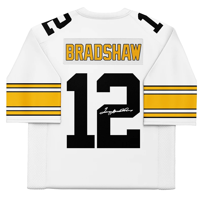 Terry Bradshaw Pittsburgh Steelers Autographed White Mitchell & Ness Replica Jersey