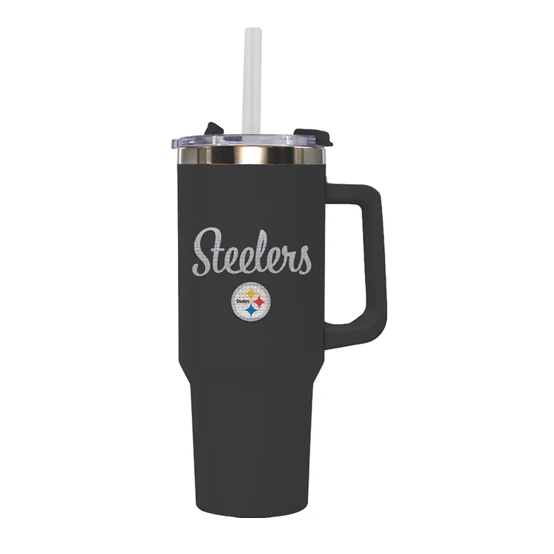 Gobelet isotherme Pittsburgh Steelers 40 oz à usage unique et bling-bling de The Memory Company