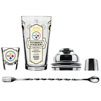 The Sports Vault Pittsburgh Steelers Ensemble de cinq verres à shot et verres à mélange pour barman