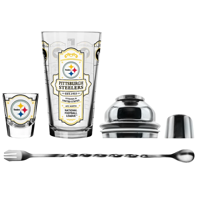 The Sports Vault Pittsburgh Steelers Five-Piece Bartender Shot Glass & Mixing Glass Set
