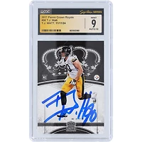 T.J. Watt Pittsburgh Steelers Autographed 2017 Panini Crown Royale #96 CGC Fanatics Witnessed Authenticated 9/10 Rookie Card