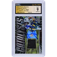 T.J. Watt Pittsburgh Steelers Autographed 2022 Panini Spectra Catalysts Jersey Relic #CAT-TJW #/75 CGC Fanatics Witnessed Authenticated 9/10 Card