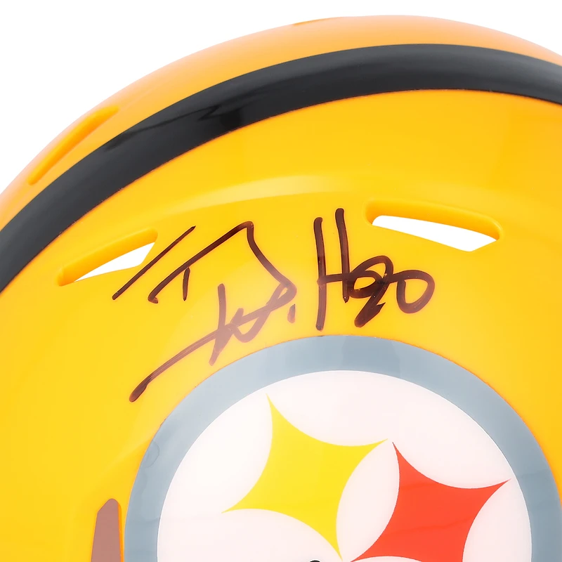T.J. Watt Pittsburgh Steelers Autographed Riddell Gold Throwback Speed Mini Helmet