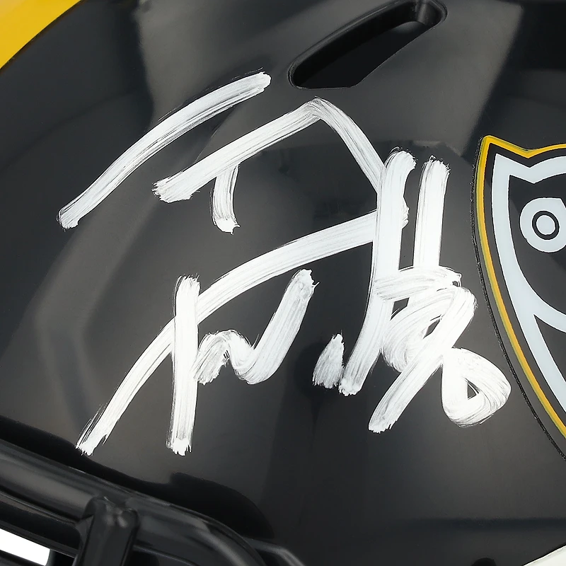 Mini-casque Riddell OVO Speed autographié par T.J. Watt des Steelers de Pittsburgh