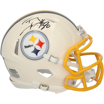 Mini-casque Riddell Retro Speed autographié par T.J. Watt des Steelers de Pittsburgh