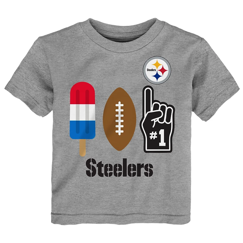 Toddler Gray Pittsburgh Steelers Americana Pop T-Shirt