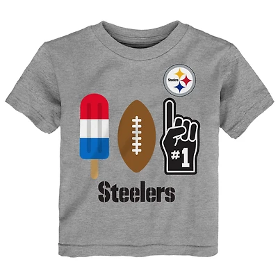 Toddler Gray Pittsburgh Steelers Americana Pop T-Shirt