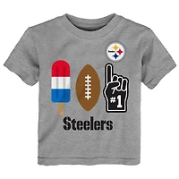 Toddler  Gray Pittsburgh Steelers Americana Pop T-Shirt