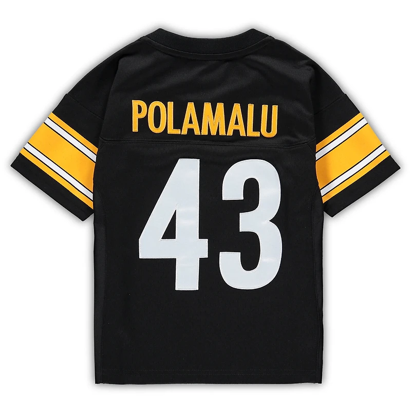 Maillot Mitchell & Ness Troy Polamalu noir pour tout-petit, Pittsburgh Steelers, édition limitée 2005 (retraité).