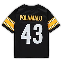 Maillot Mitchell & Ness Troy Polamalu noir pour tout-petit, Pittsburgh Steelers, édition limitée 2005 (retraité).