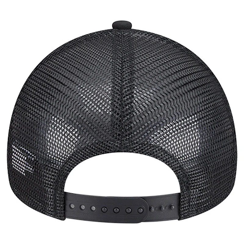 Casquette ajustable New Era noire pour tout-petits, modèle Main 9FORTY A-Frame Trucker des Pittsburgh Steelers