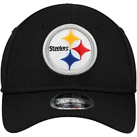 Casquette ajustable Main 9FORTY noire des Pittsburgh Steelers de New Era pour tout-petit