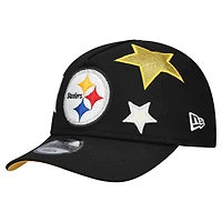 Casquette ajustable New Era noire Stardom 9FORTY A-Frame des Pittsburgh Steelers pour tout-petit