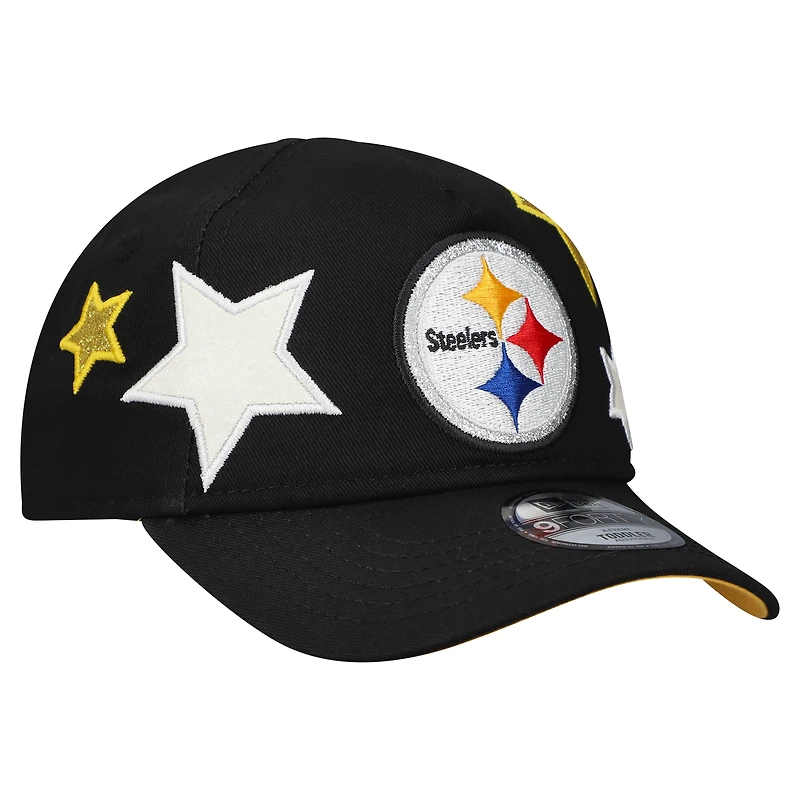 Toddler New Era  Black Pittsburgh Steelers  Stardom 9FORTY A-Frame Adjustable Hat