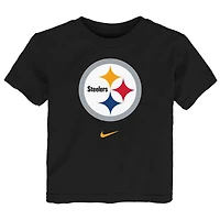 T-shirt Nike noir avec logo principal des Pittsburgh Steelers pour tout-petit