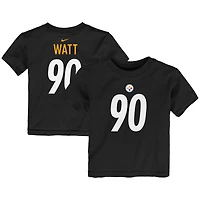 T-shirt Nike T.J. Watt pour tout-petit, noir, avec nom et numéro du joueur des Steelers de Pittsburgh