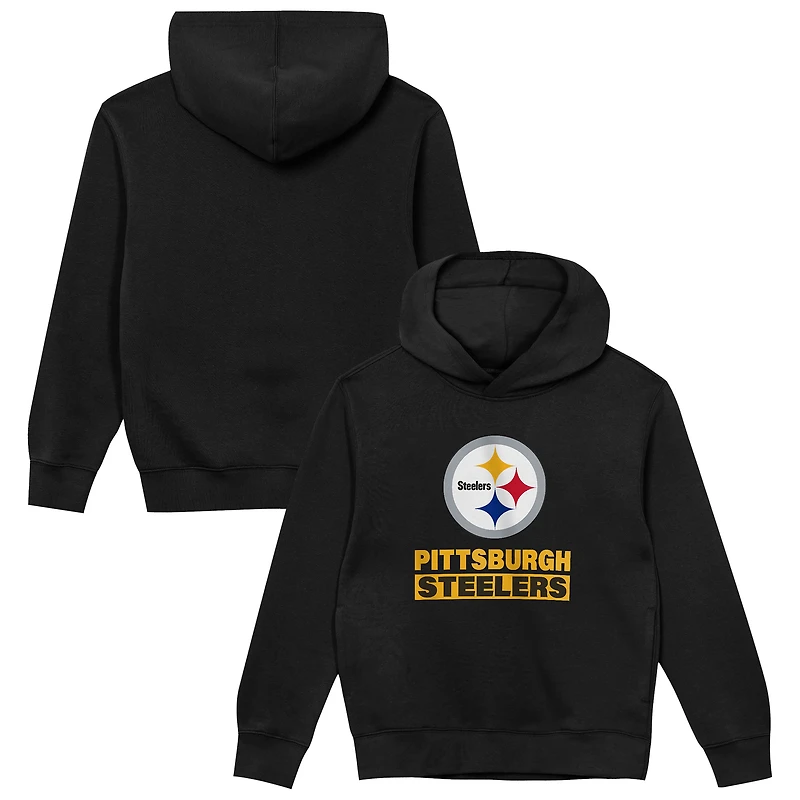 Sweat à capuche noir Pittsburgh Steelers Back to Basics pour tout-petits