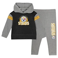 Ensemble deux pièces pour tout-petits Pittsburgh Steelers Club House avec haut à capuche manches longues et leggings