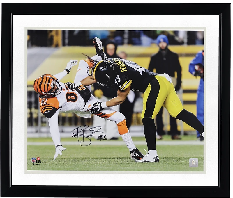 Troy Polamalu Pittsburgh Steelers Autographed 16" x 20" Hit vs. Bengals Photograph